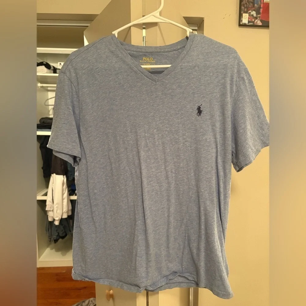 Polo Ralph Lauren Men’s V-Neck Light Blue T-Shirt - Size M